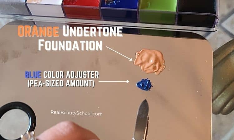 How to fix Orange Undertone Foundation with blue color adjuster 