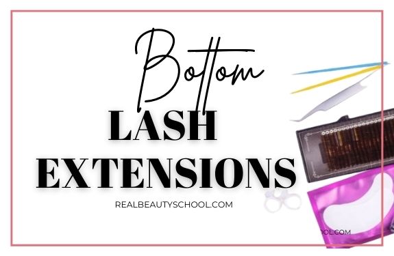 Bottom lash extensions kit and text overlay