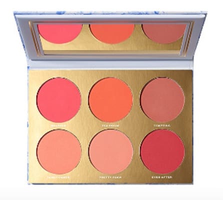 six peach blushes Jaclyn cosmetics palette