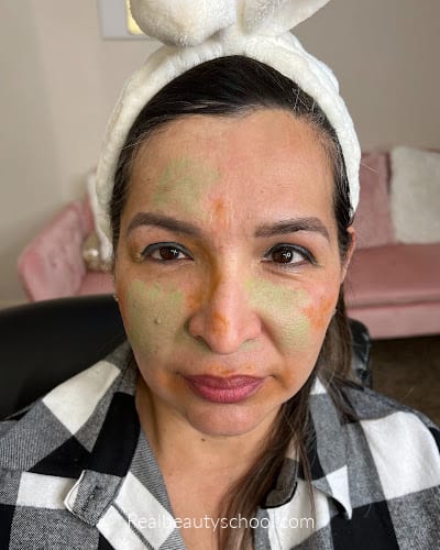 mature woman wearing color correction concealer