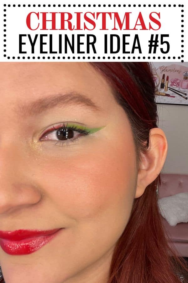 red and green christmas eyeliner idea