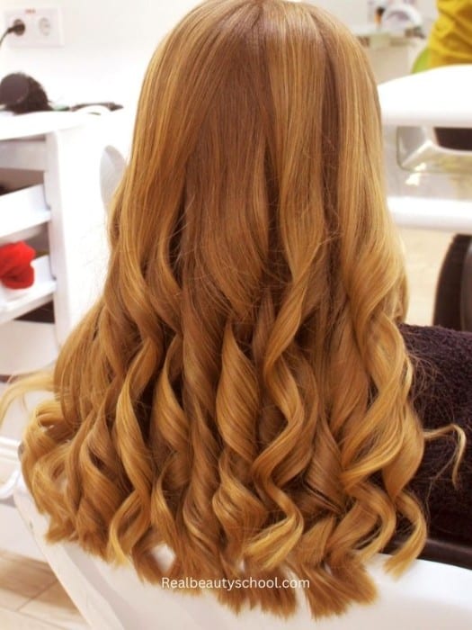 medium soft hair curls by an automatic hair curler