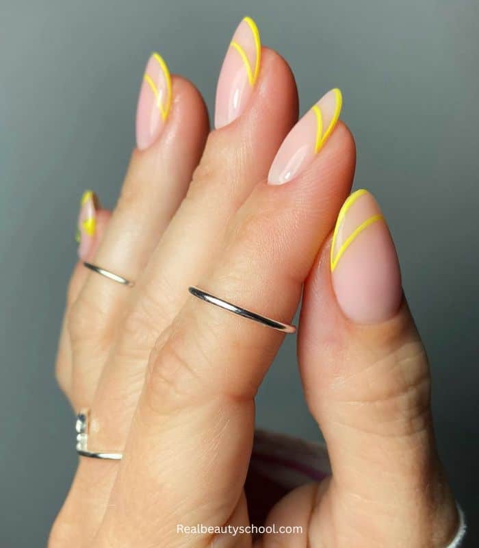 Double yellow Summer Nails