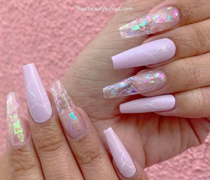 Lilac marble nails 