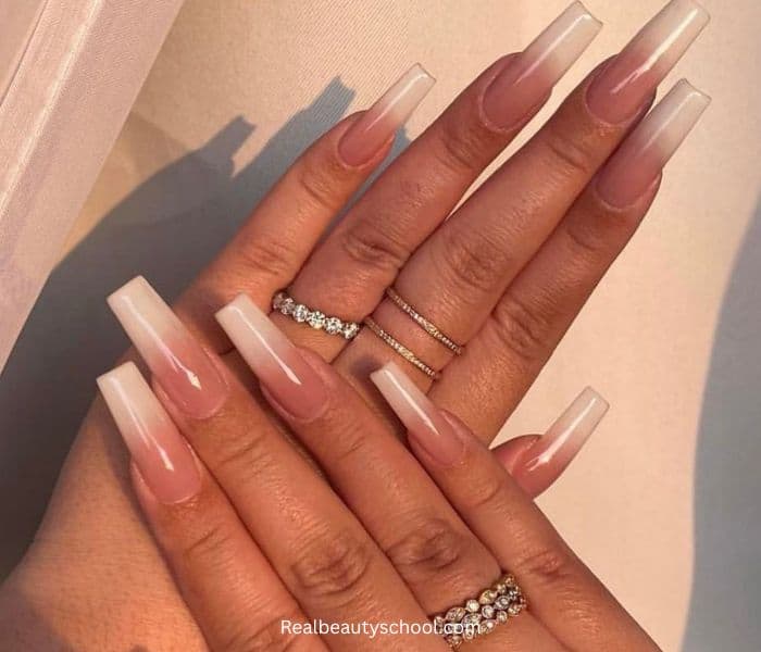 long square ombre french nails