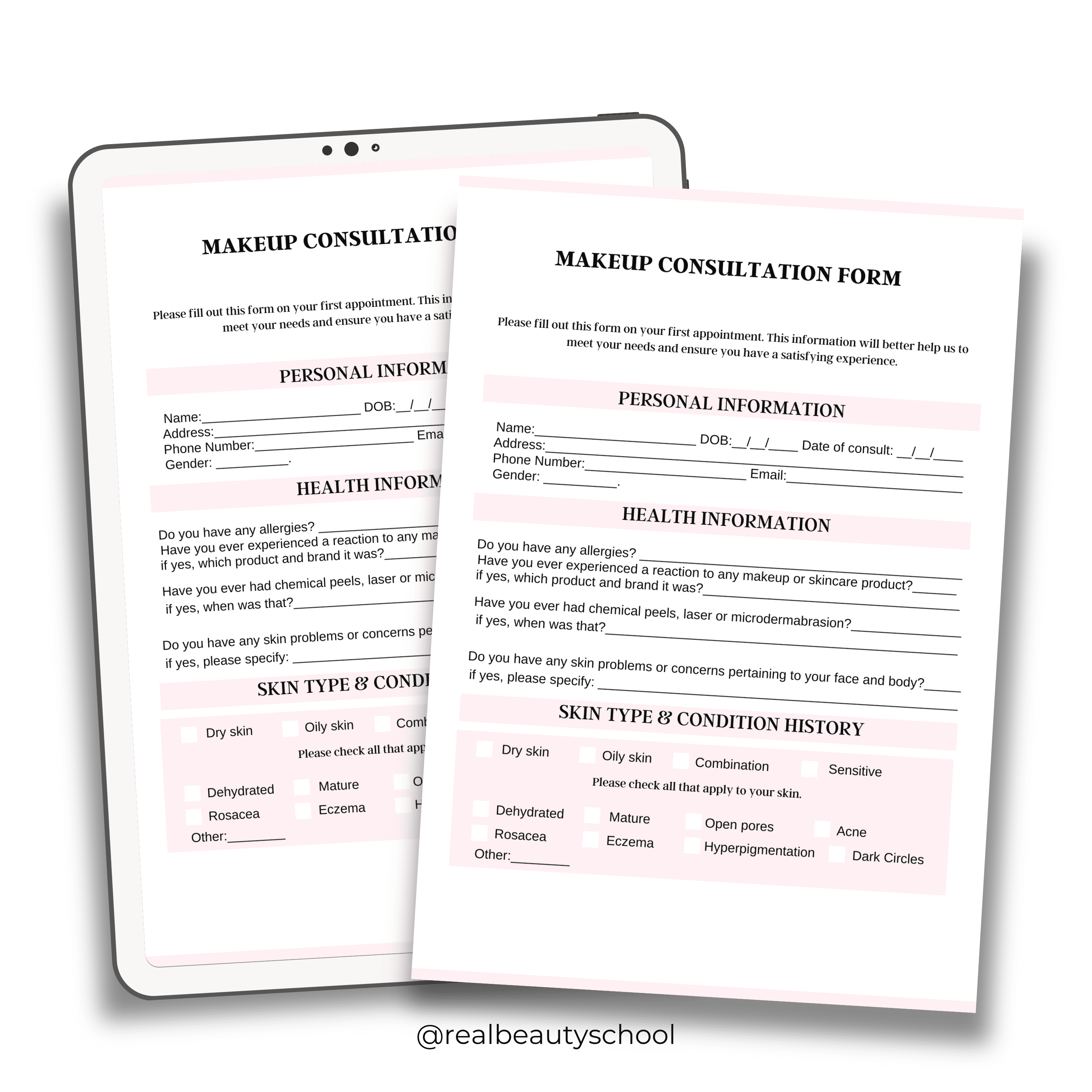 Freelance Makeup Artist Contract Template By a MUA (PDF form) Real