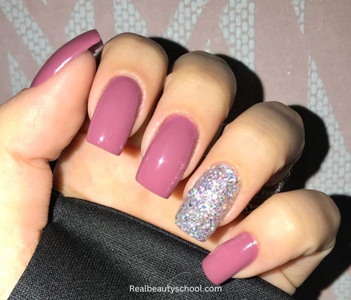 Pink and silver nails 