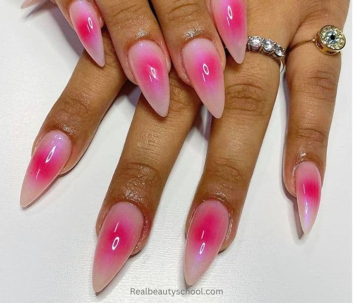 Pink Aura Nails