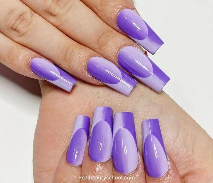 Purple ombre french nails