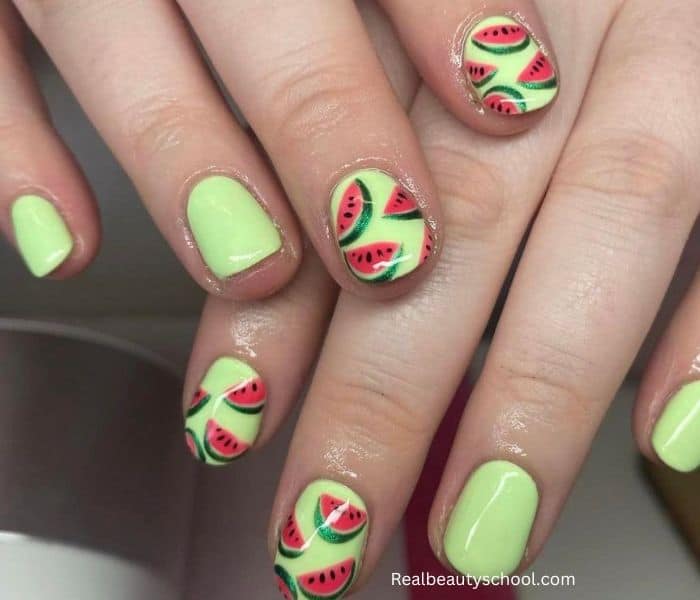 watermelon summer nails