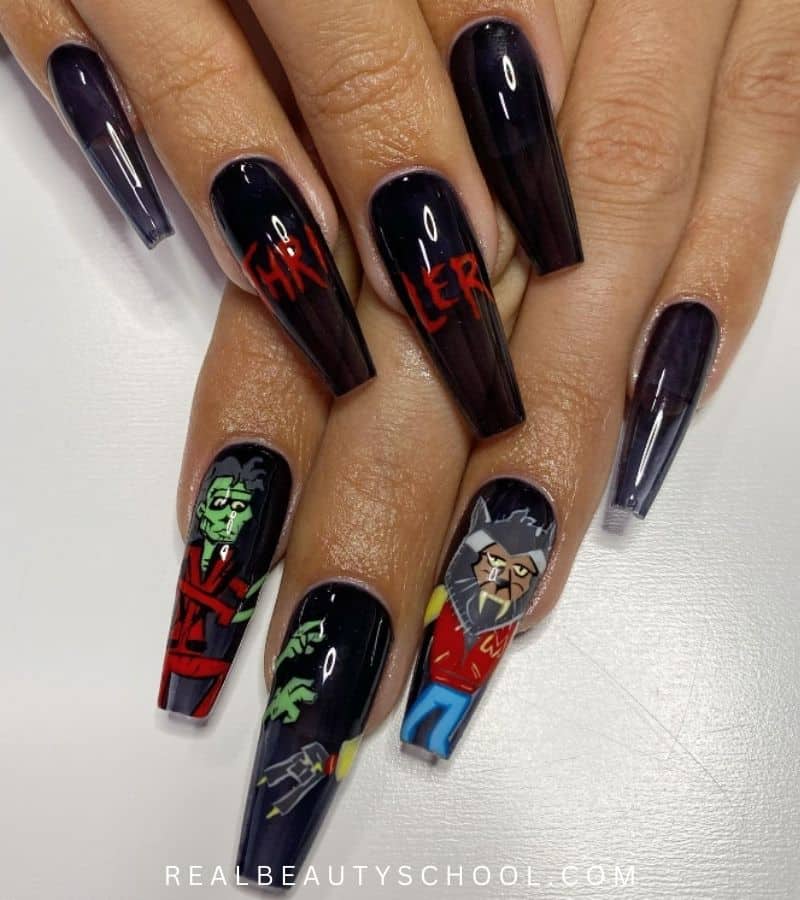 Thriller Halloween Nails