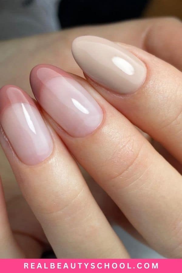 Fall Short Nails Designs pink nude french nails