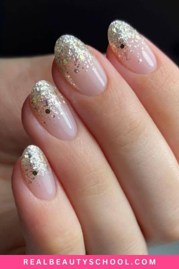 Fall nails designs glittery tips