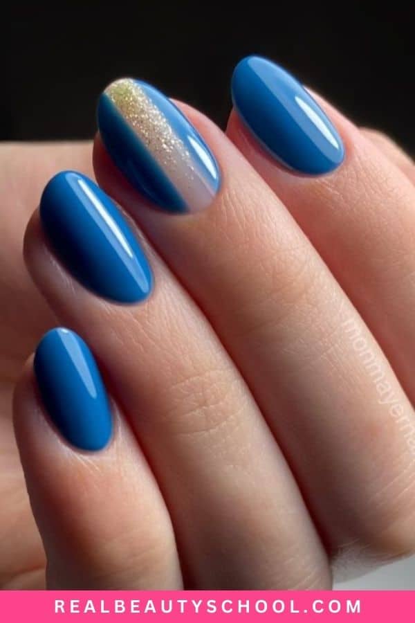 fall blue nails