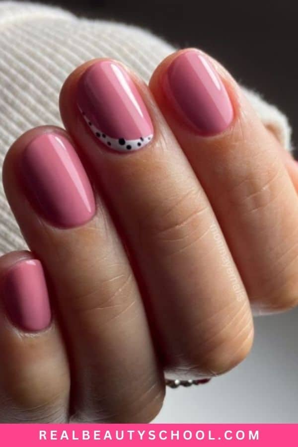 fall pink nails 