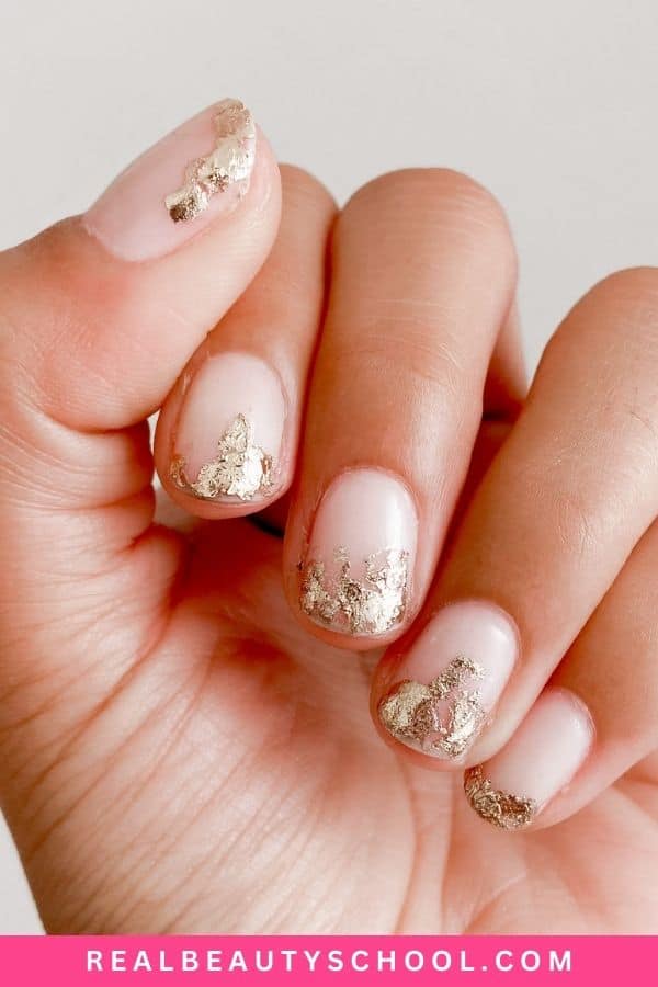 Elegant Short Sparkle tips nails