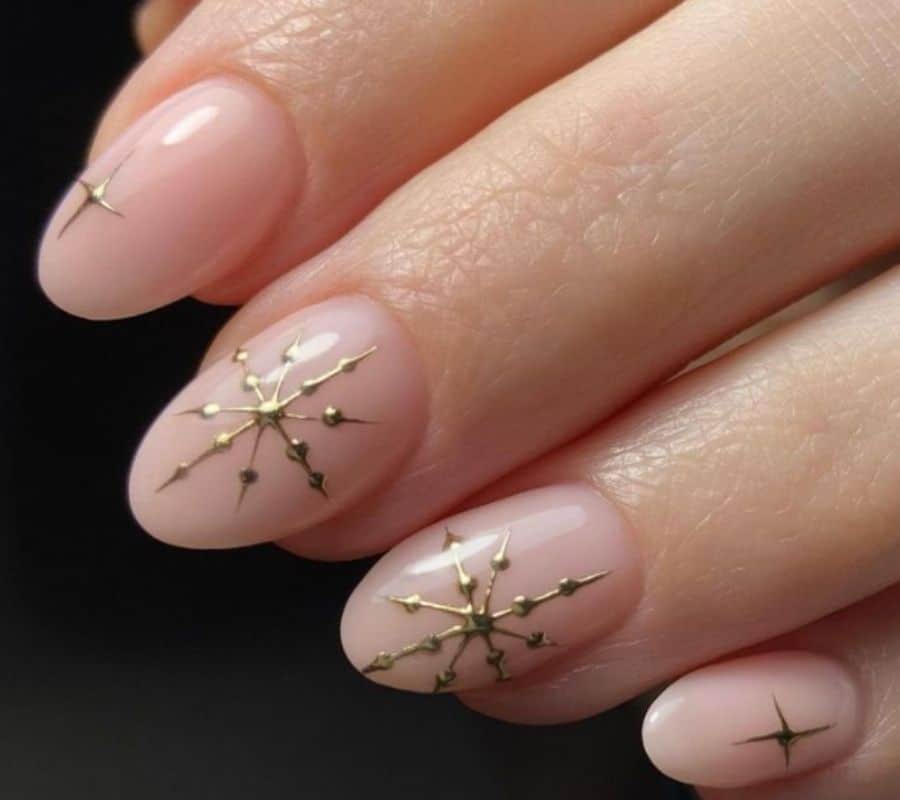 elegant classy christmas gel nails 