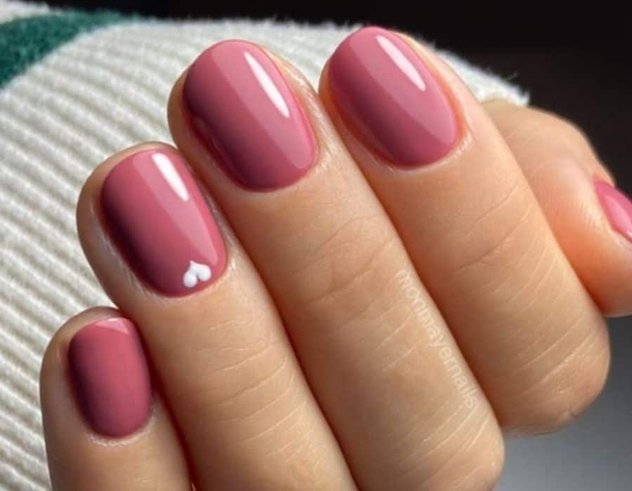 Valentine's Day Nail Idea #54: Tender Nude Heart Details