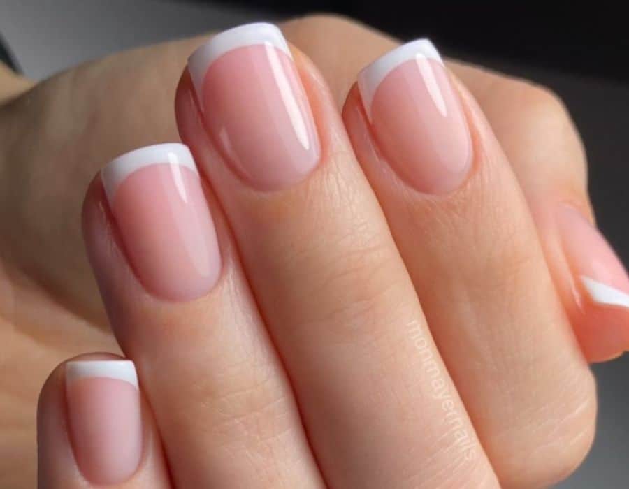 Valentine's Day Nail Idea #58: Classic White Frenchies