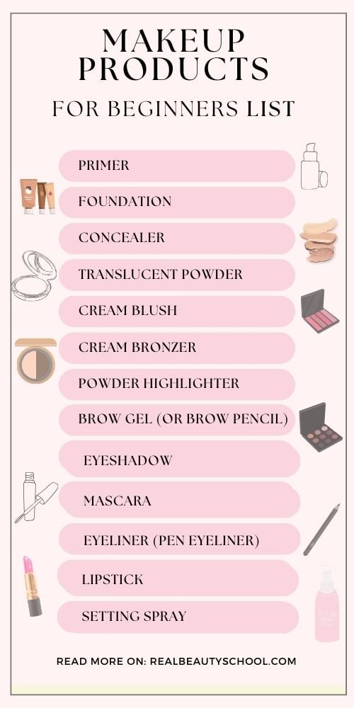 essential makeup products for beginners step by step