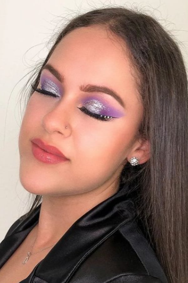 purple silver makeup for valentines day 
