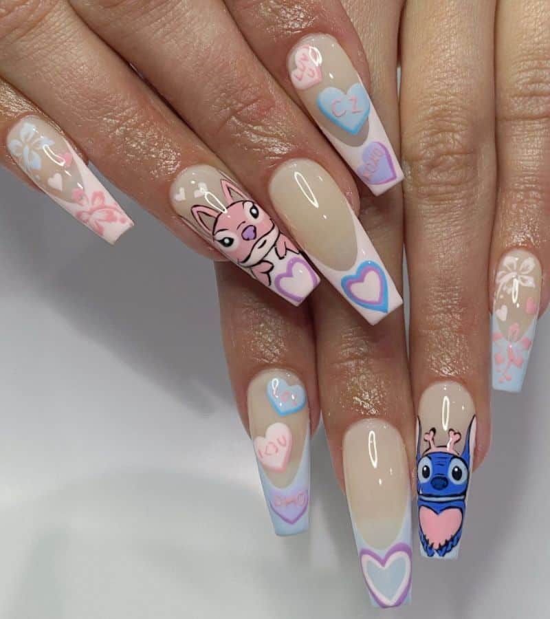 stich nails aesthetic 