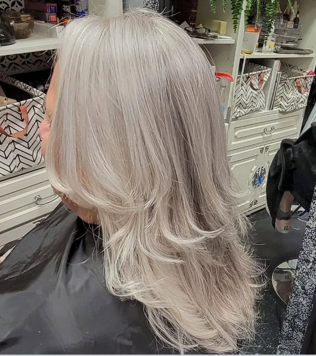 layered gray hair 