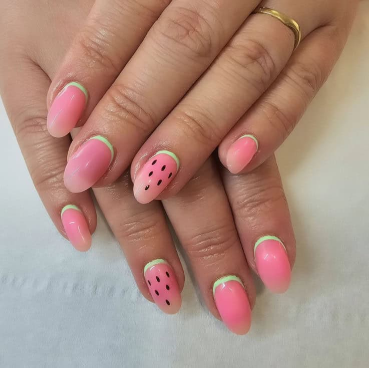 Blush Watermelon Matte Nails