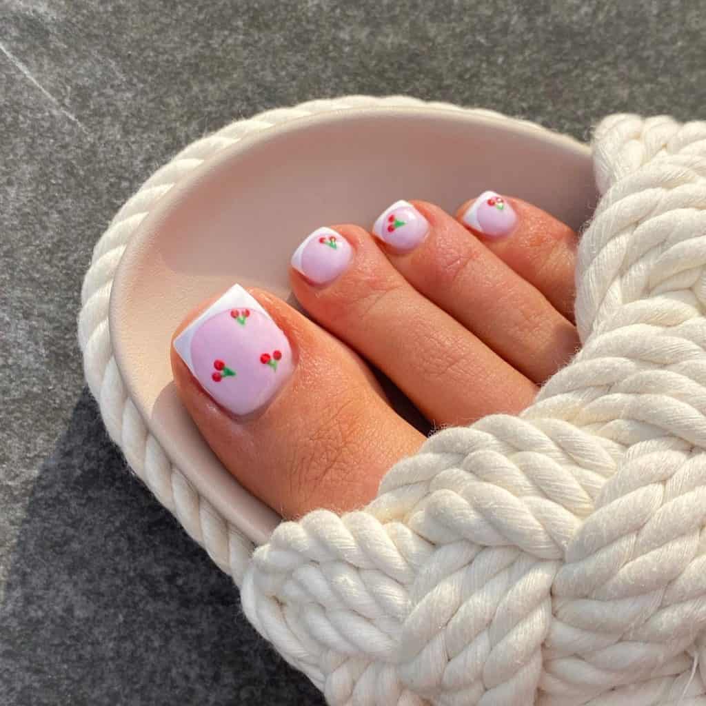 cherry summer toe nails