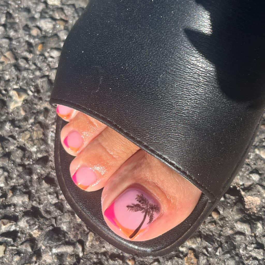 sunset toe nails 