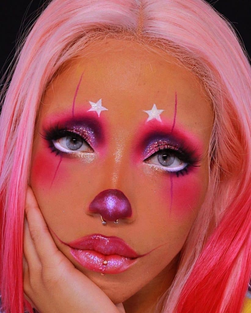 pink clown makeup 