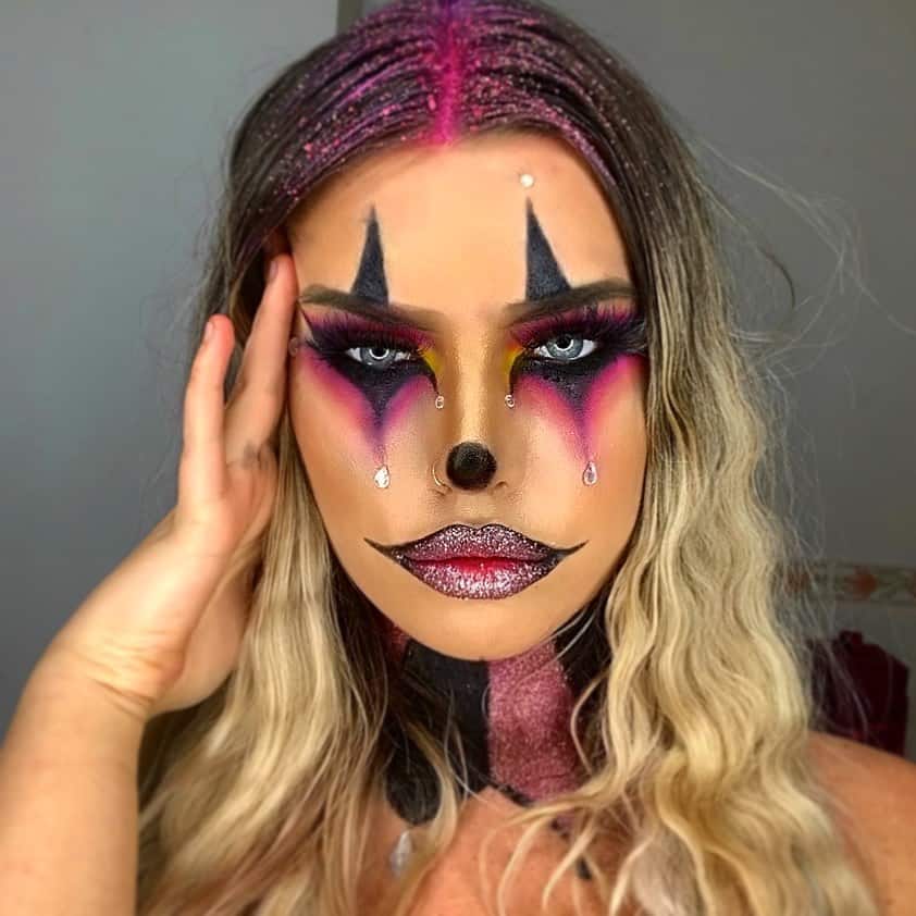 glitter clown makeup