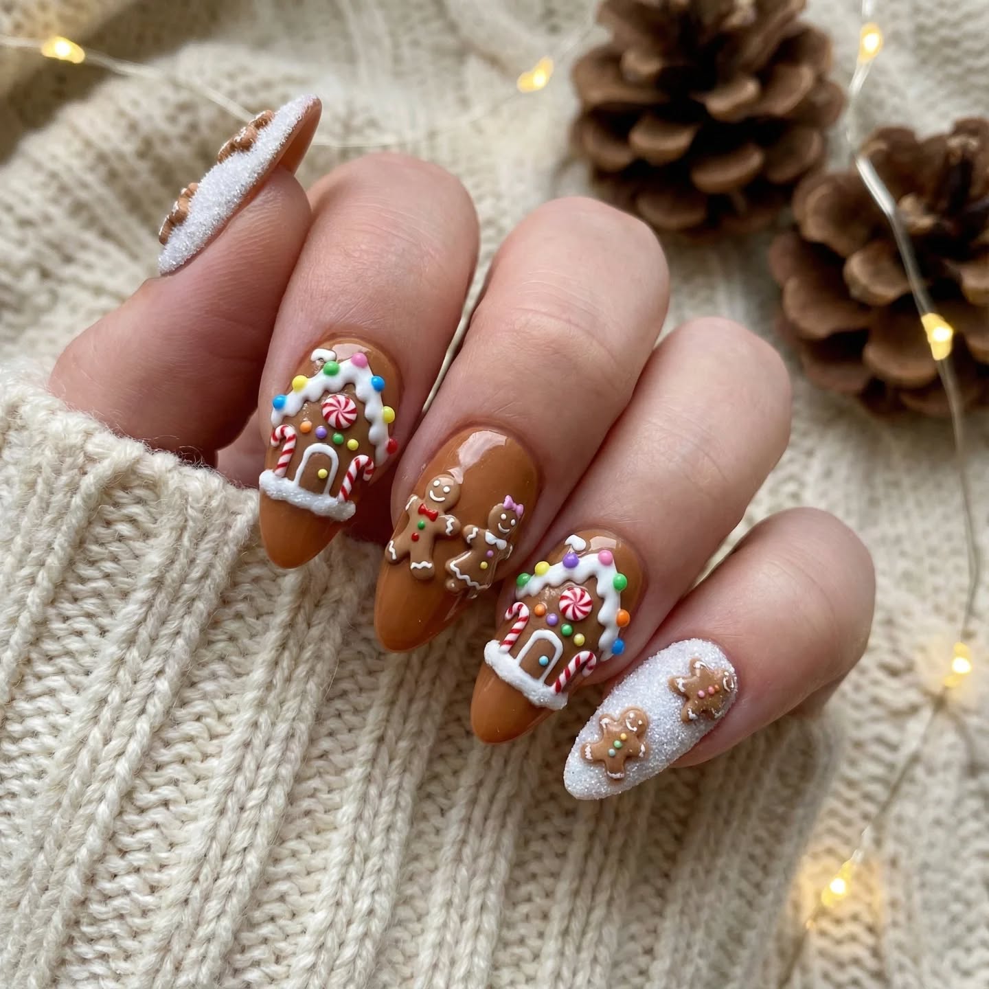 15+ Gorgeous Gingerbread Nails to Sweeten Your Holiday Look